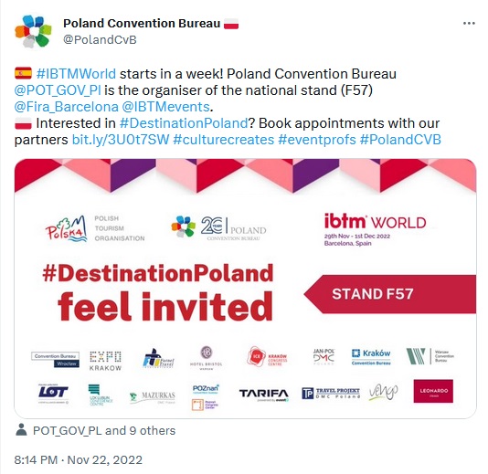 twitter-poland-convention-bureau-ibtm-barcelona-events-2023