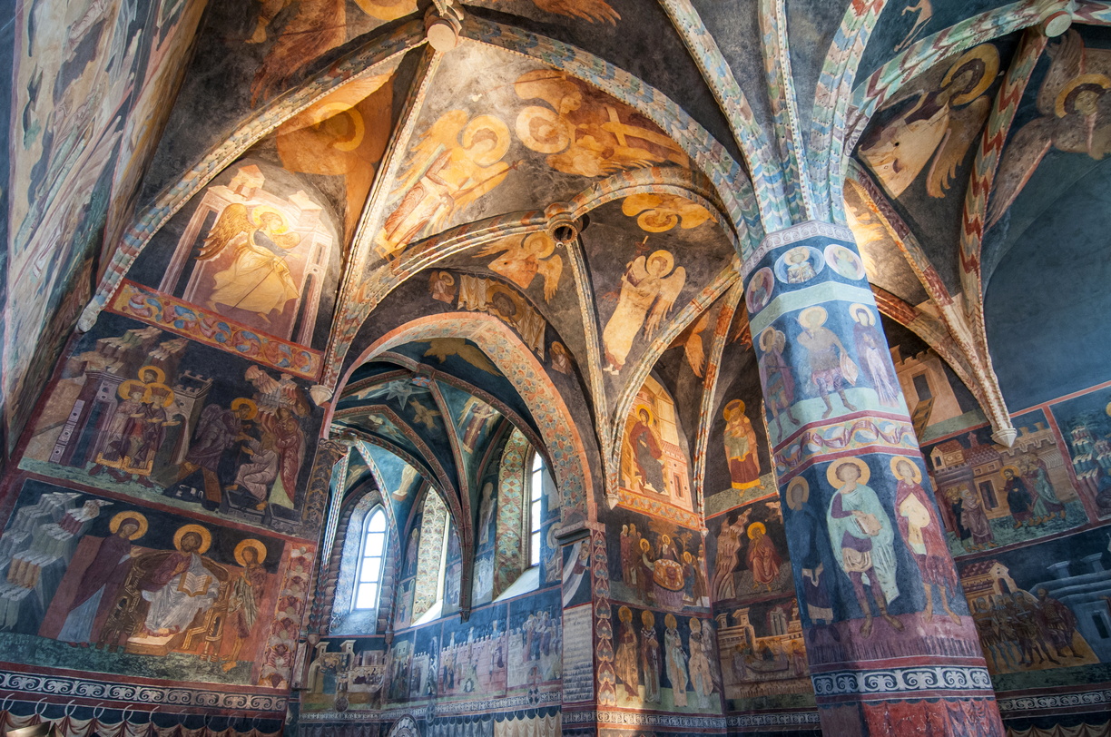 Medieval frescoes in Chapel of the Holy Trinity at Lublin Castle, Poland.