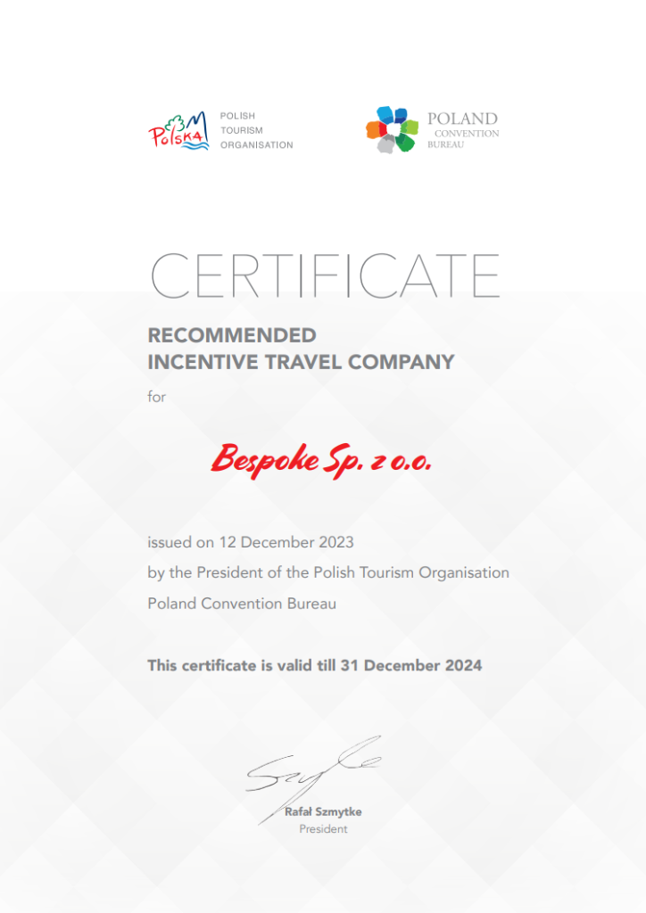 certyficate-bespoke-certified-itc-incentive-travel-company-polandcvb